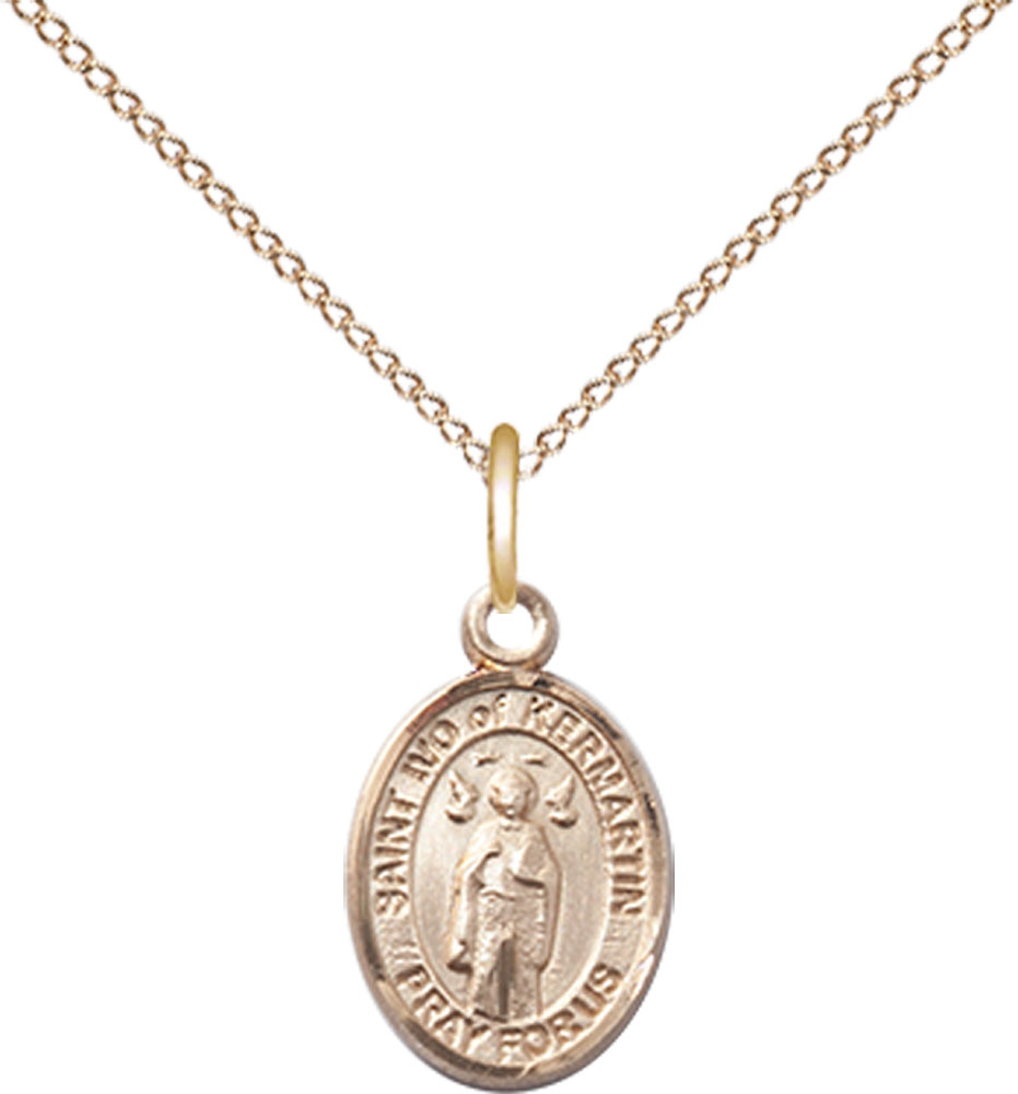 14kt Gold Filled Saint Ivo Pendant on a 18 inch Gold Filled Light Curb chain