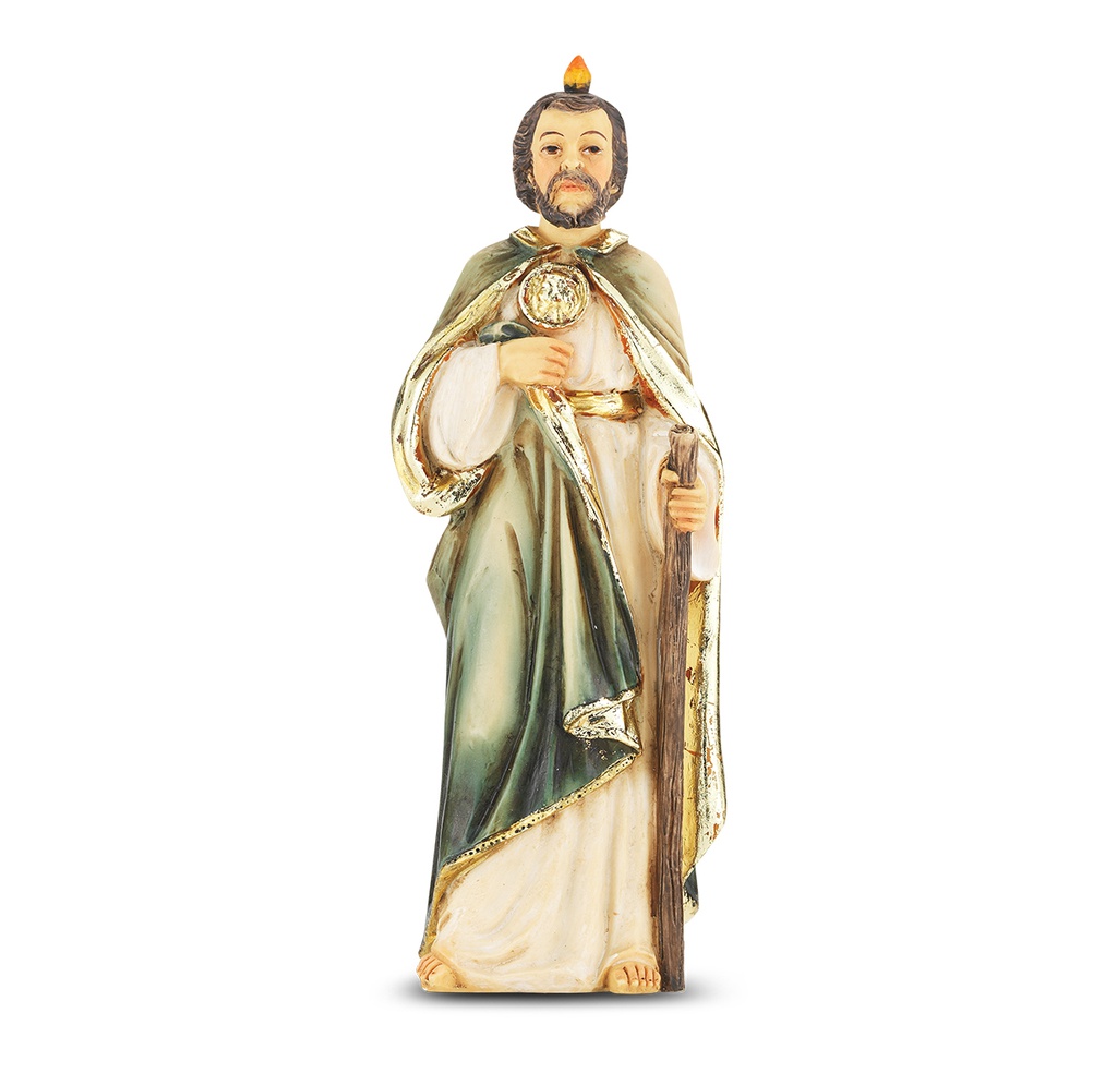 4" Cold Cast Resin Hand Painted Statue of St. Jude