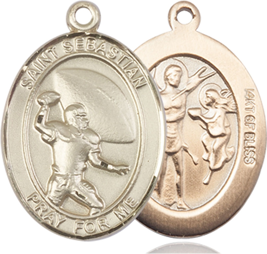 14kt Gold Filled Saint Sebastian Football Medal