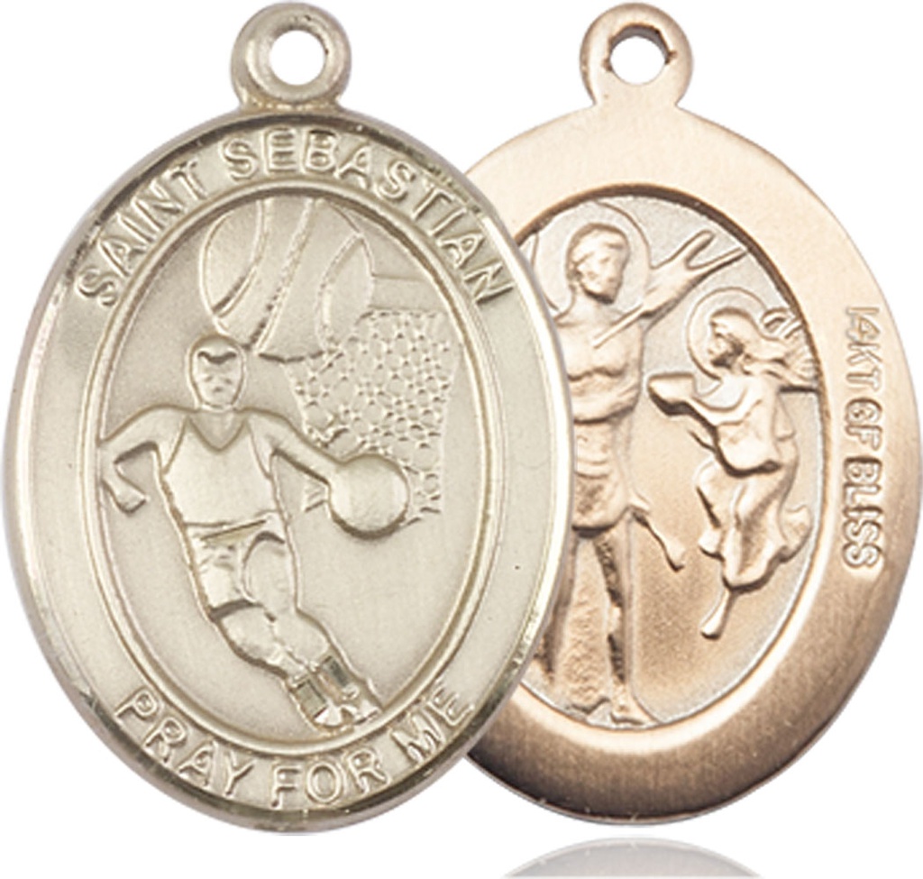 14kt Gold Filled Saint Sebastian Basketball Medal