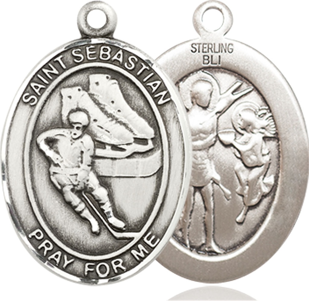 Sterling Silver Saint Sebastian Hockey Medal
