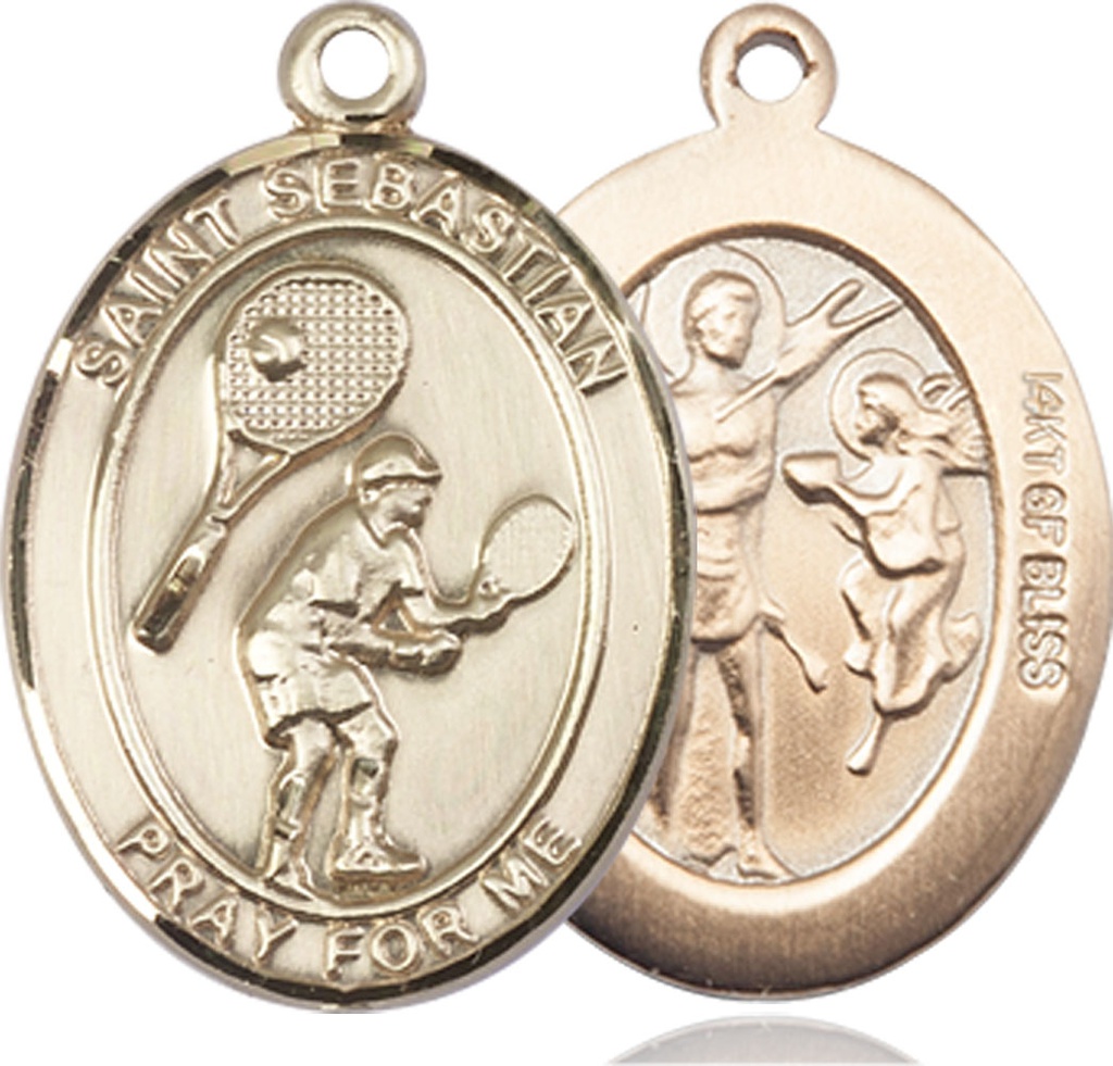 14kt Gold Filled Saint Sebastian Tennis Medal