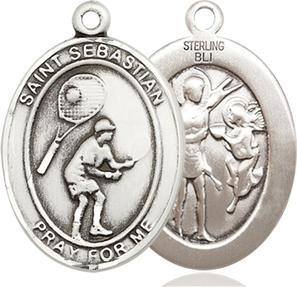 Sterling Silver Saint Sebastian Tennis Medal
