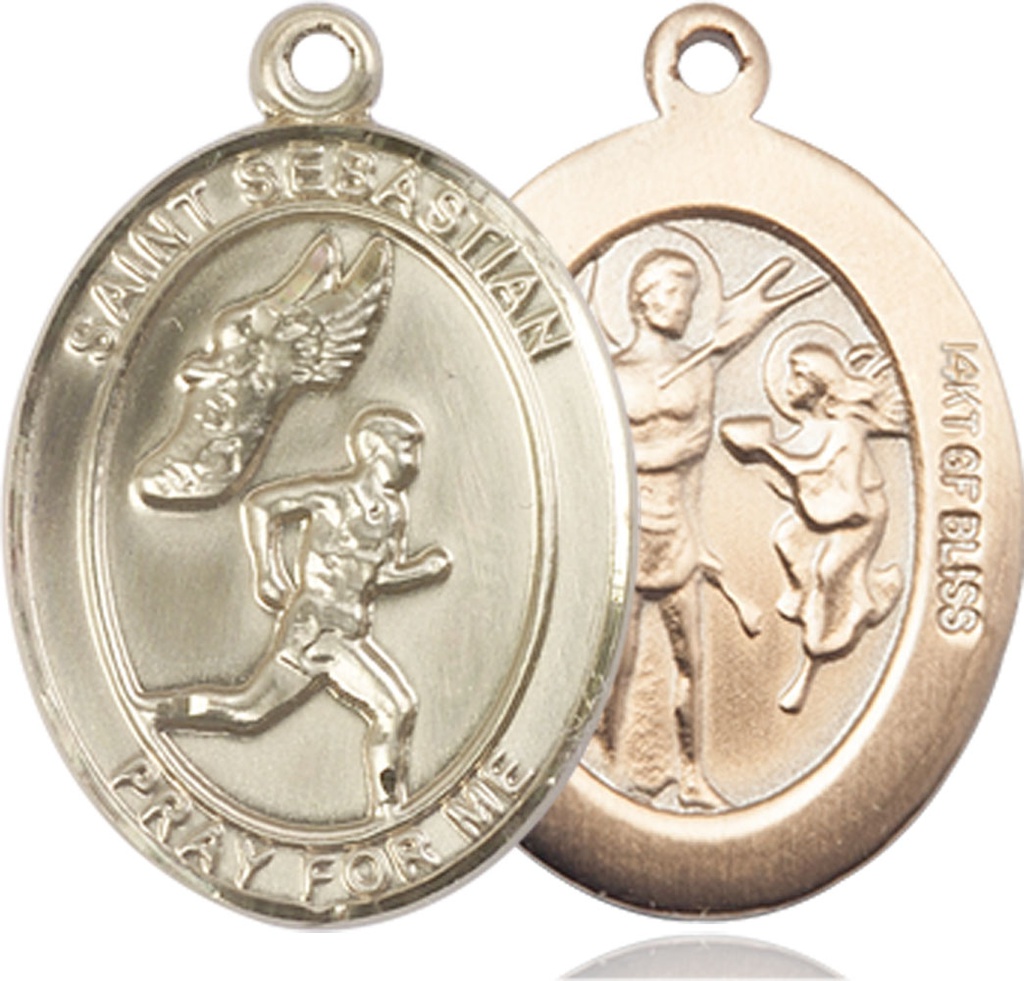 14kt Gold Filled Saint Sebastian Track and Field Medal