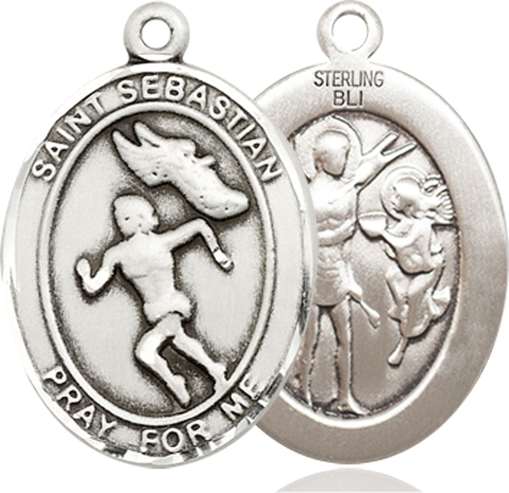 Sterling Silver Saint Sebastian Track and Field Medal