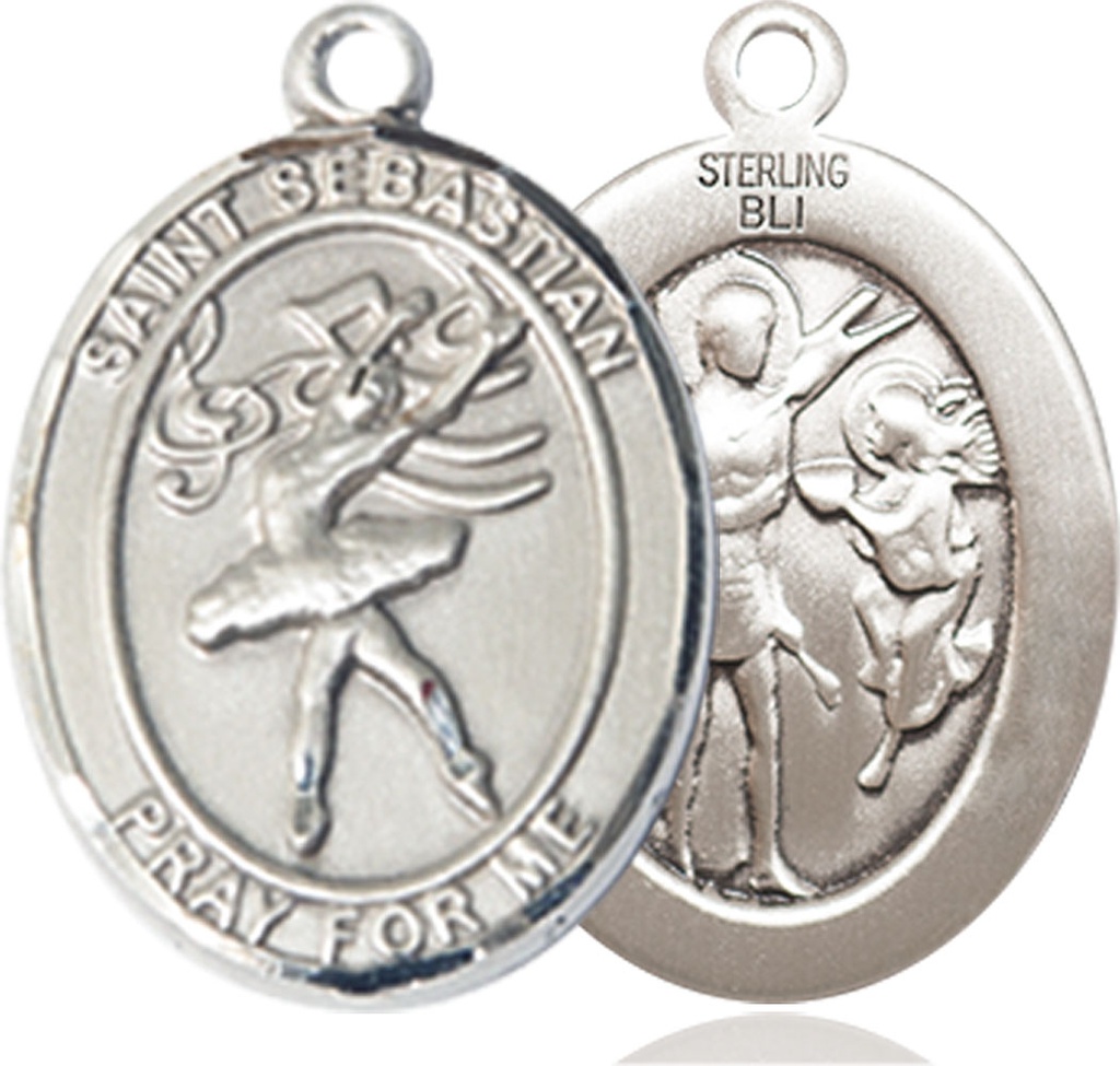 Sterling Silver Saint Sebastian Dance Medal