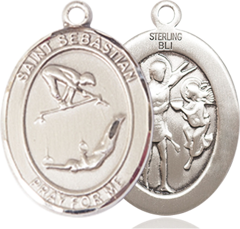 Sterling Silver Saint Sebastian Gymnastics Medal