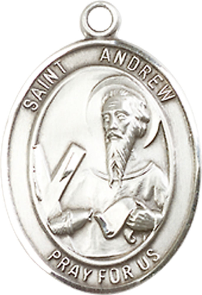 Sterling Silver Saint Andrew the Apostle Medal - With Box
