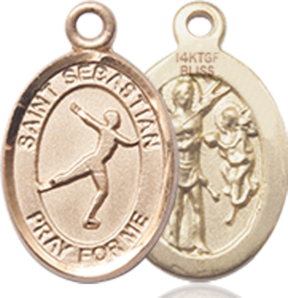 14kt Gold Filled Saint Sebastian Figure Skating Medal