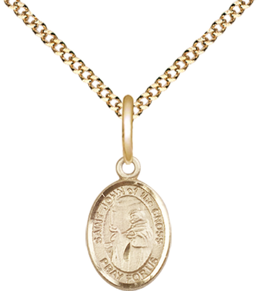 14kt Gold Filled Saint John of the Cross Pendant on a 18 inch Gold Plate Light Curb chain