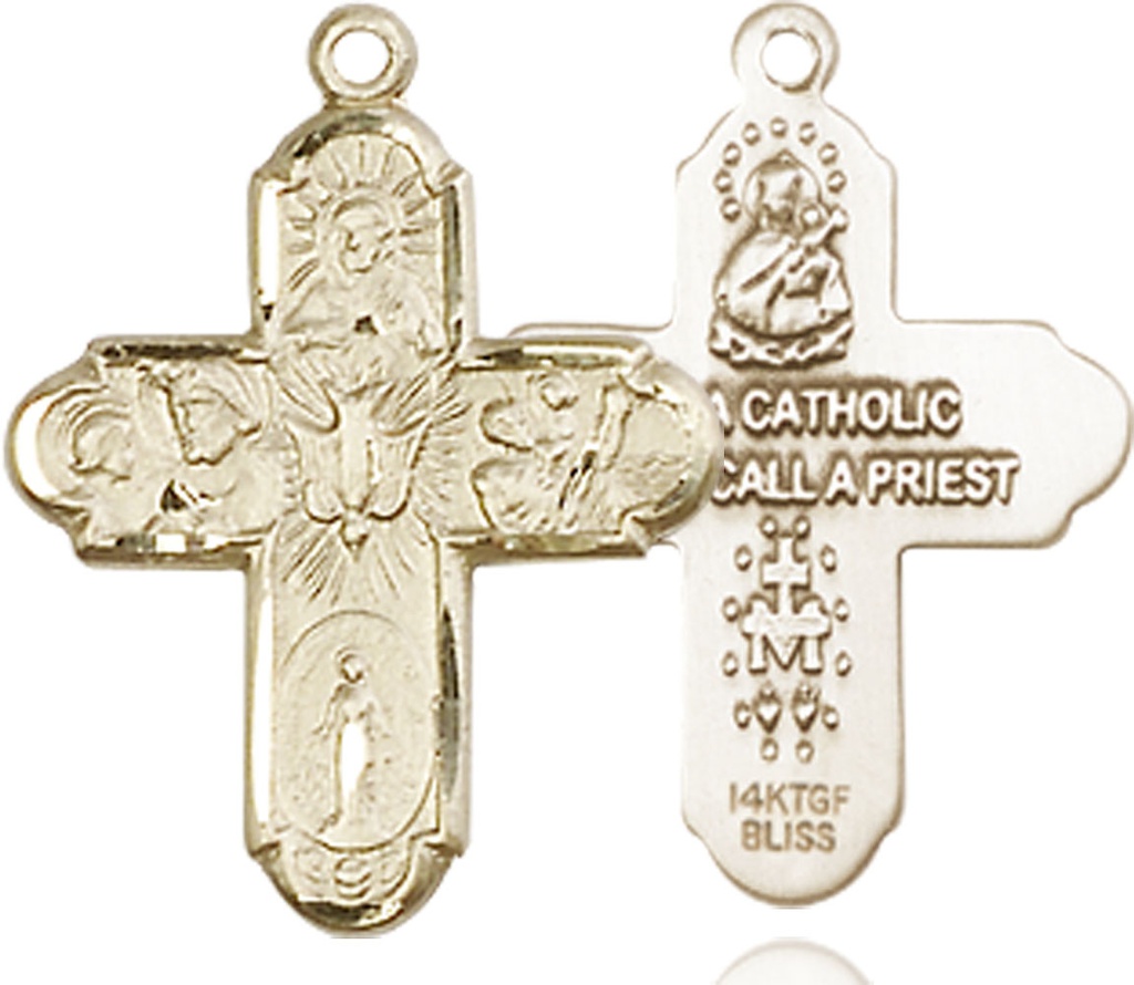 14kt Gold Filled 5-Way Medal