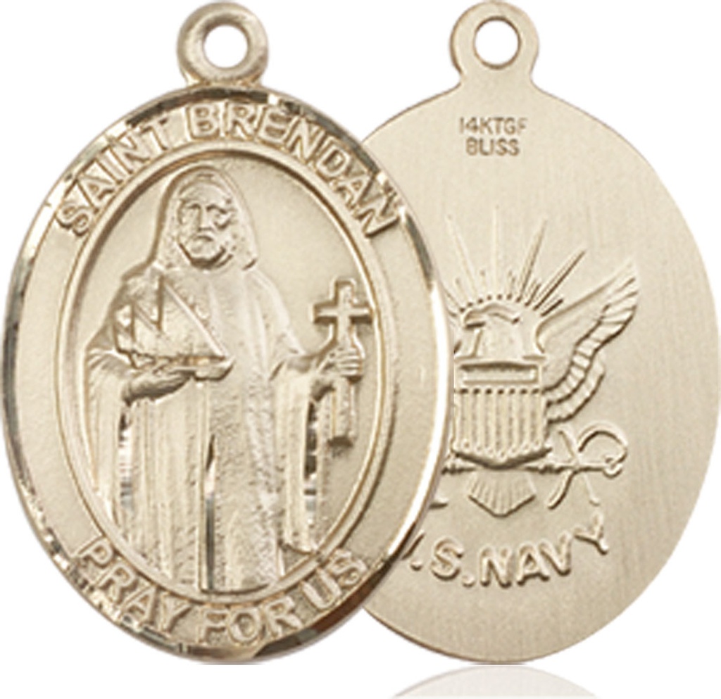 14kt Gold Filled Saint Brendan Navy Medal