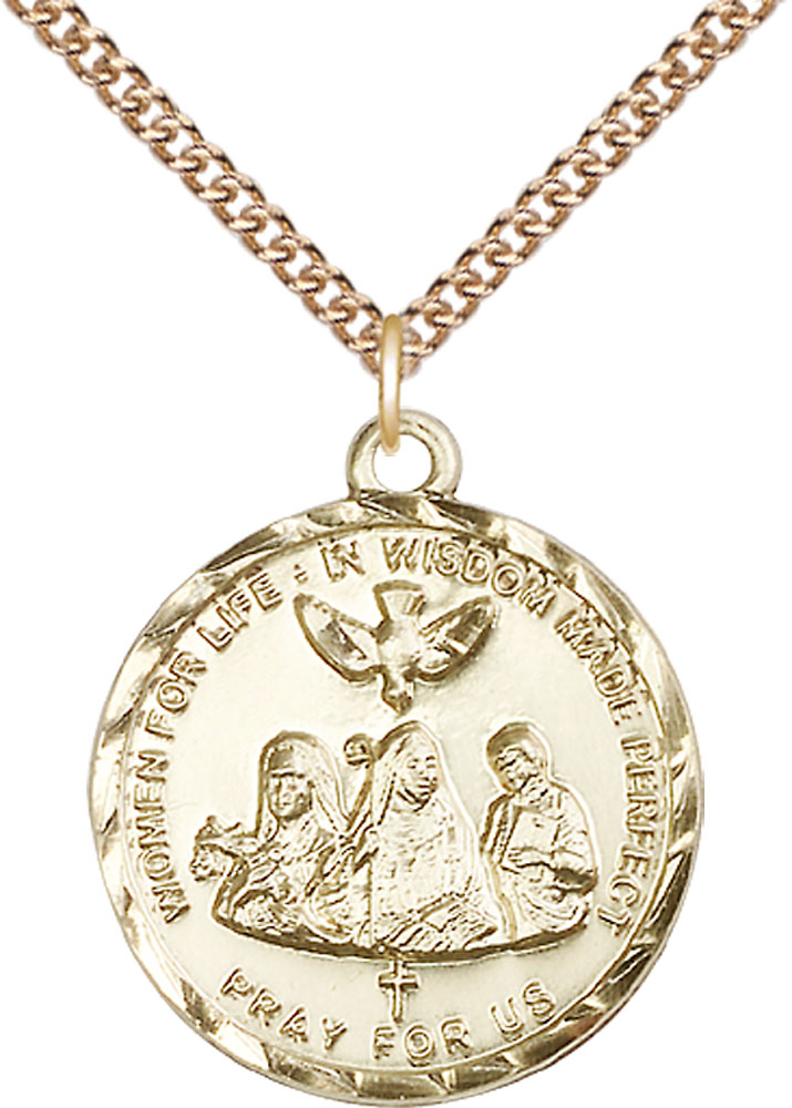 14kt Gold Filled 3-Doctors Pendant on a 24 inch Gold Filled Heavy Curb chain