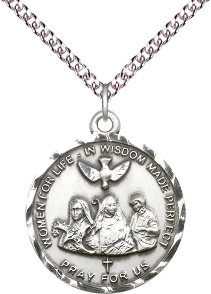 Sterling Silver 3-Doctors Pendant on a 24 inch Sterling Silver Heavy Curb chain