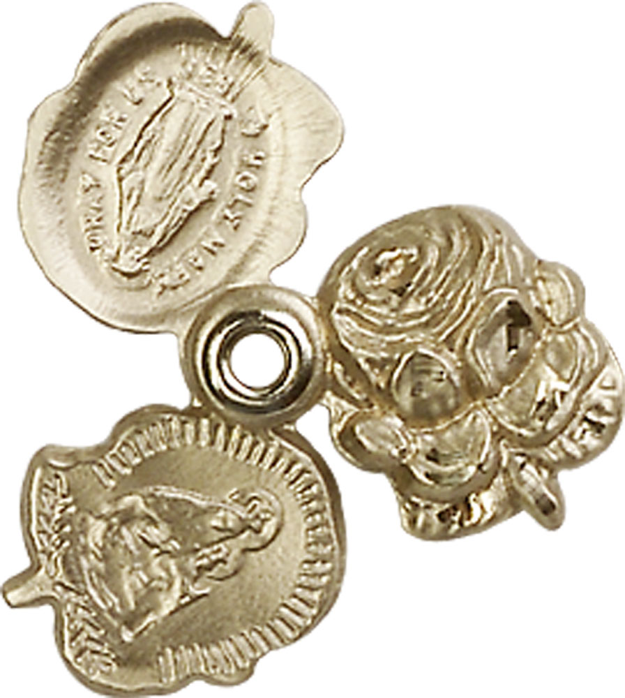 14kt Gold Rosebud Medal