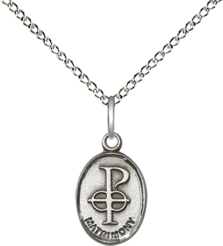 Sterling Silver Matrimony Pendant on a 18 inch Sterling Silver Light Curb chain