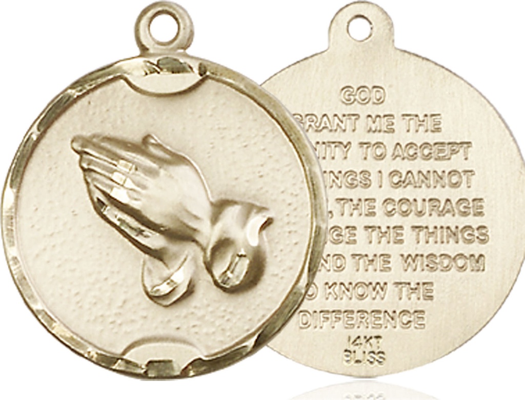 14kt Gold Praying Hands Medal