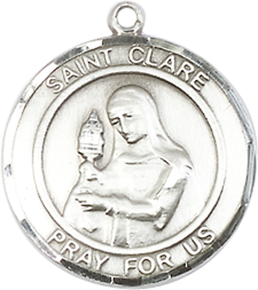 Sterling Silver Saint Clare of Assisi Medal