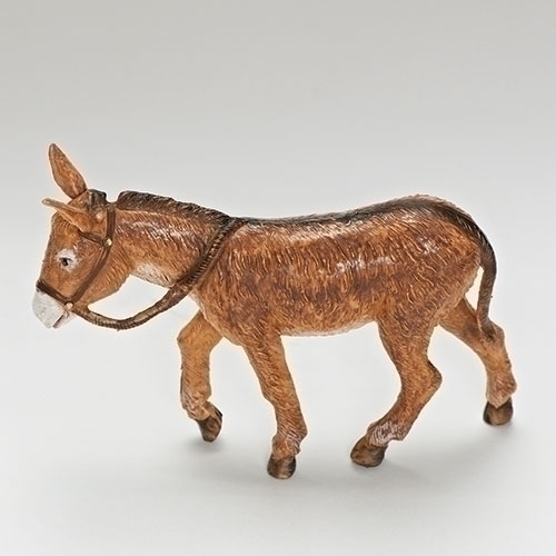 5&quot; Brown Donkey W/Cross Ntvty - Christmas