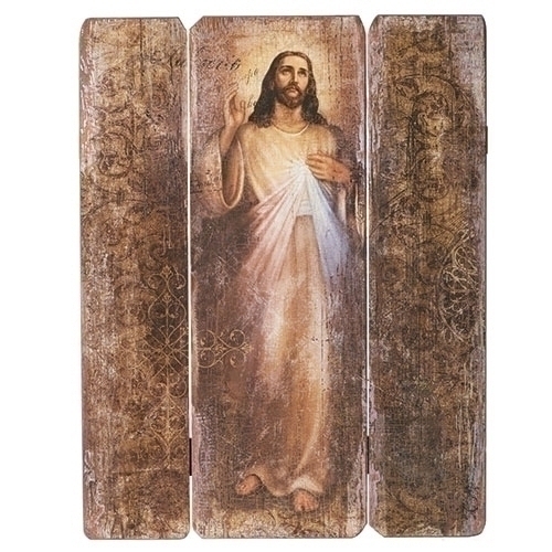 26"H Divine Mercy Mdf Plaque