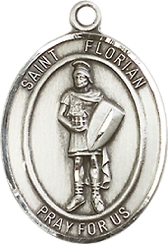 Sterling Silver Saint Florian Medal - With Box