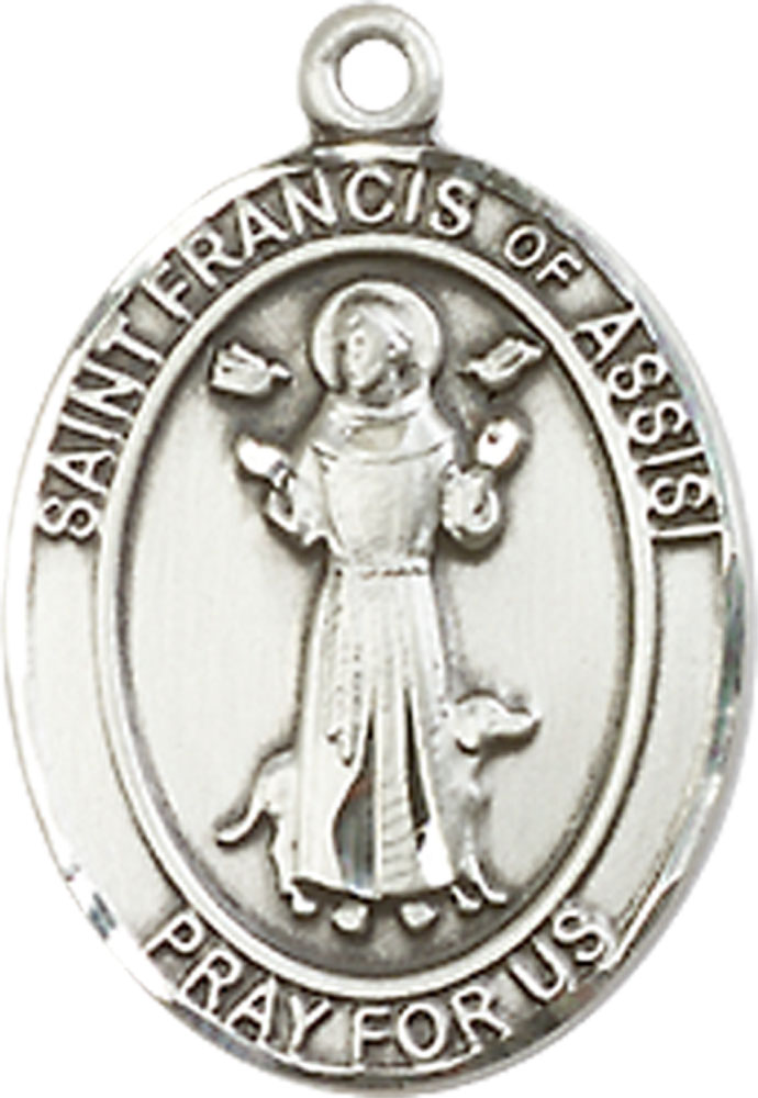 Sterling Silver Saint Francis of Assisi Medal - With Box
