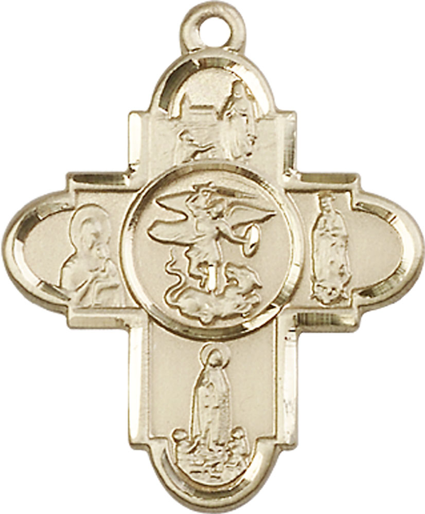 14kt Gold Our Lady 5-Way Medal