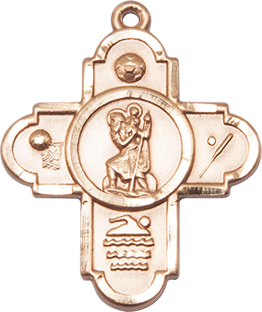 14kt Gold 5-Way St Christopher Sports Medal