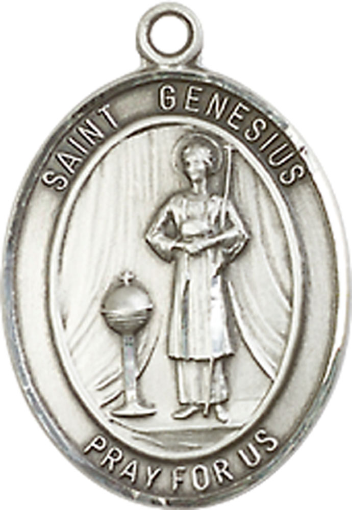 Sterling Silver Saint Genesius of Rome Medal