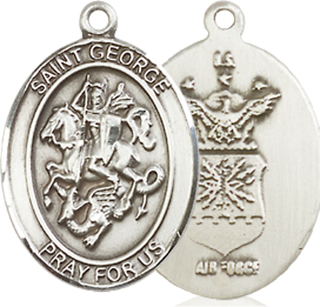 Sterling Silver Saint George Air Force Medal