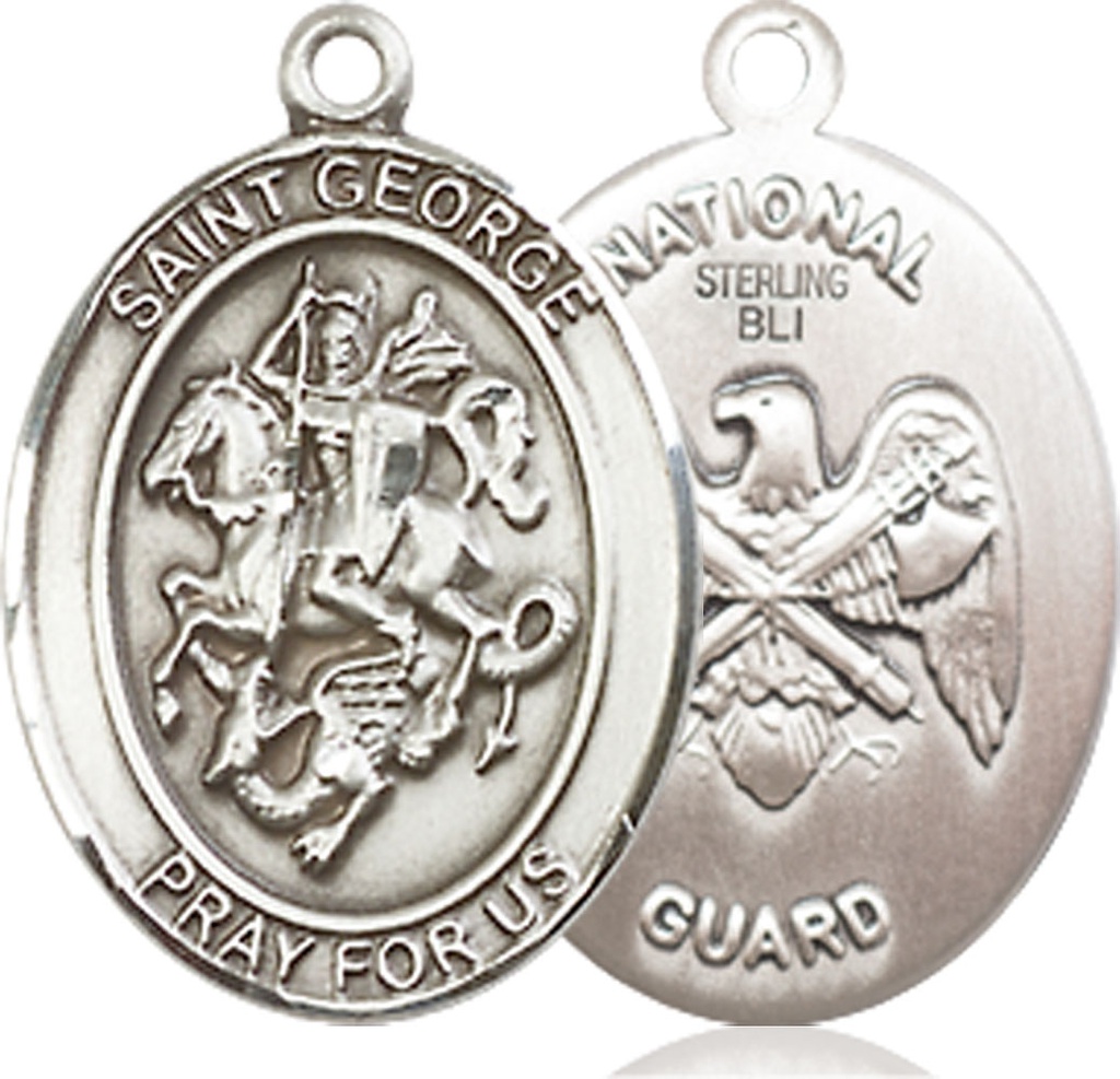 Sterling Silver Saint George National Guard Medal