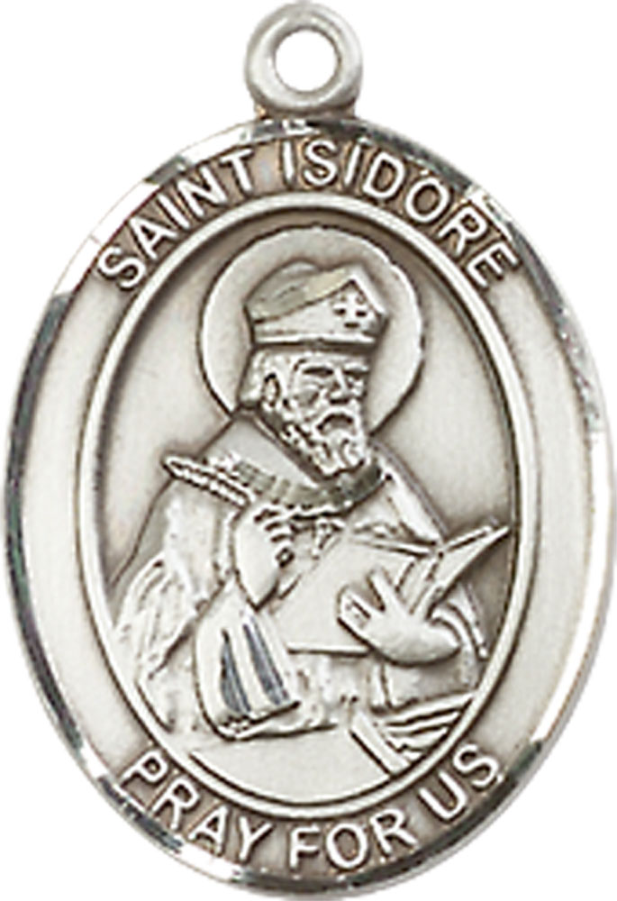 Sterling Silver Saint Isidore of Seville Medal