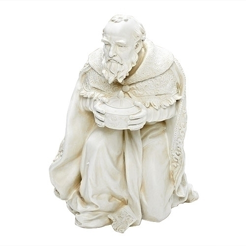 27" Scale Ivory Kneeling Wise Man Fig - Christmas