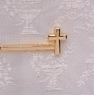 1.25" Tie Bar W/Cross; Gold - Communion