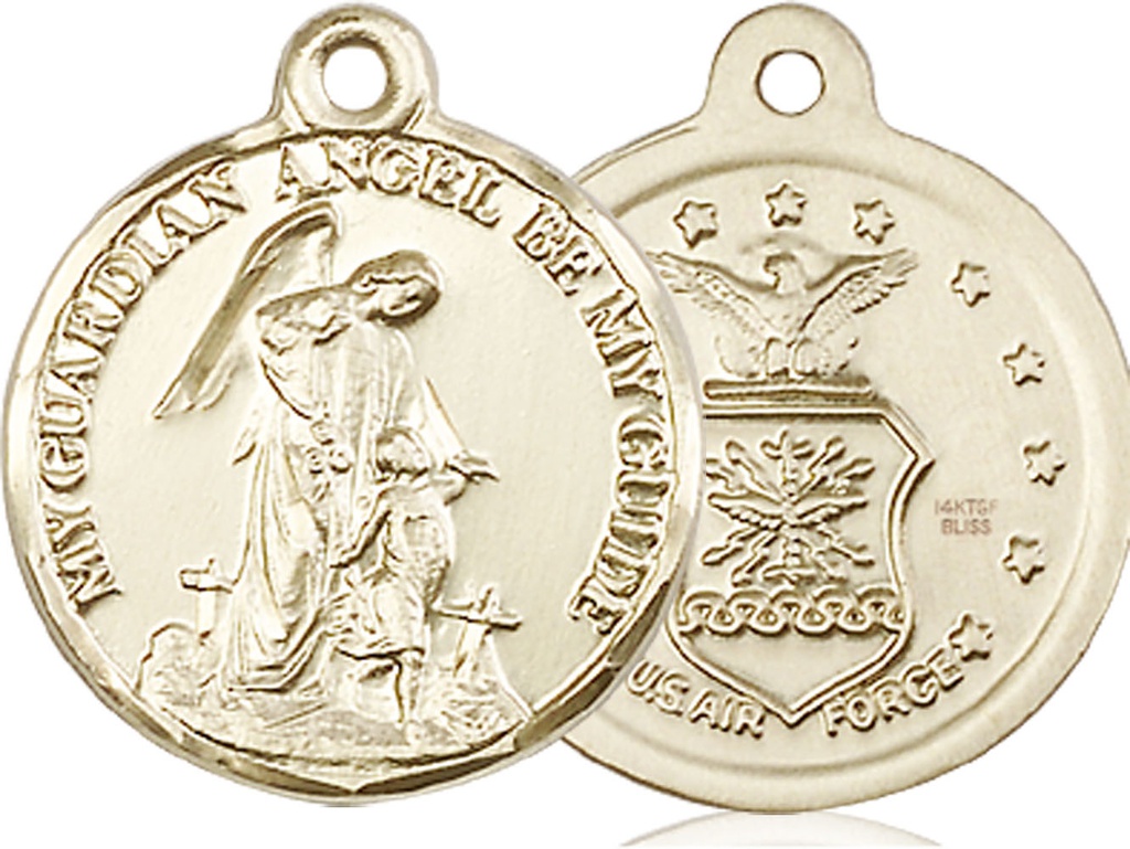14kt Gold Filled Guardian Angel Air Force Medal
