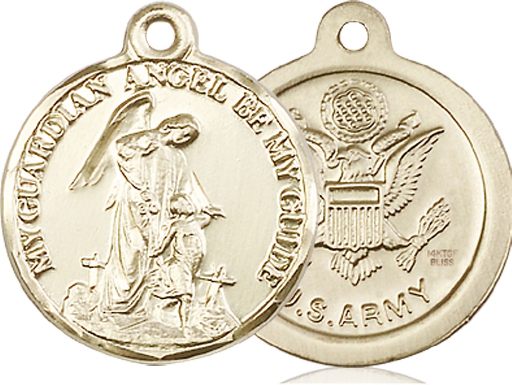 14kt Gold Filled Guardian Angel Army Medal