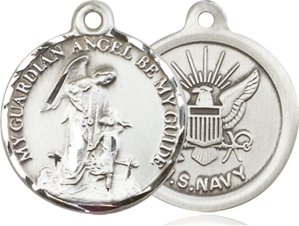 Sterling Silver Guardian Angel Navy Medal