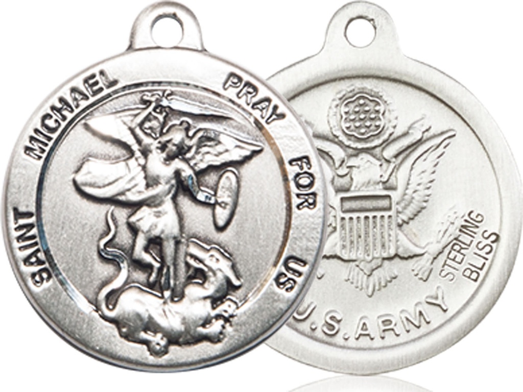 Sterling Silver Saint Michael Army Medal