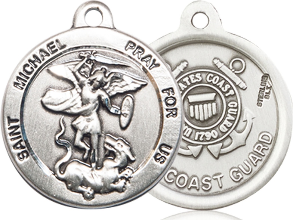 Sterling Silver Saint Michael Coast Guard Medal
