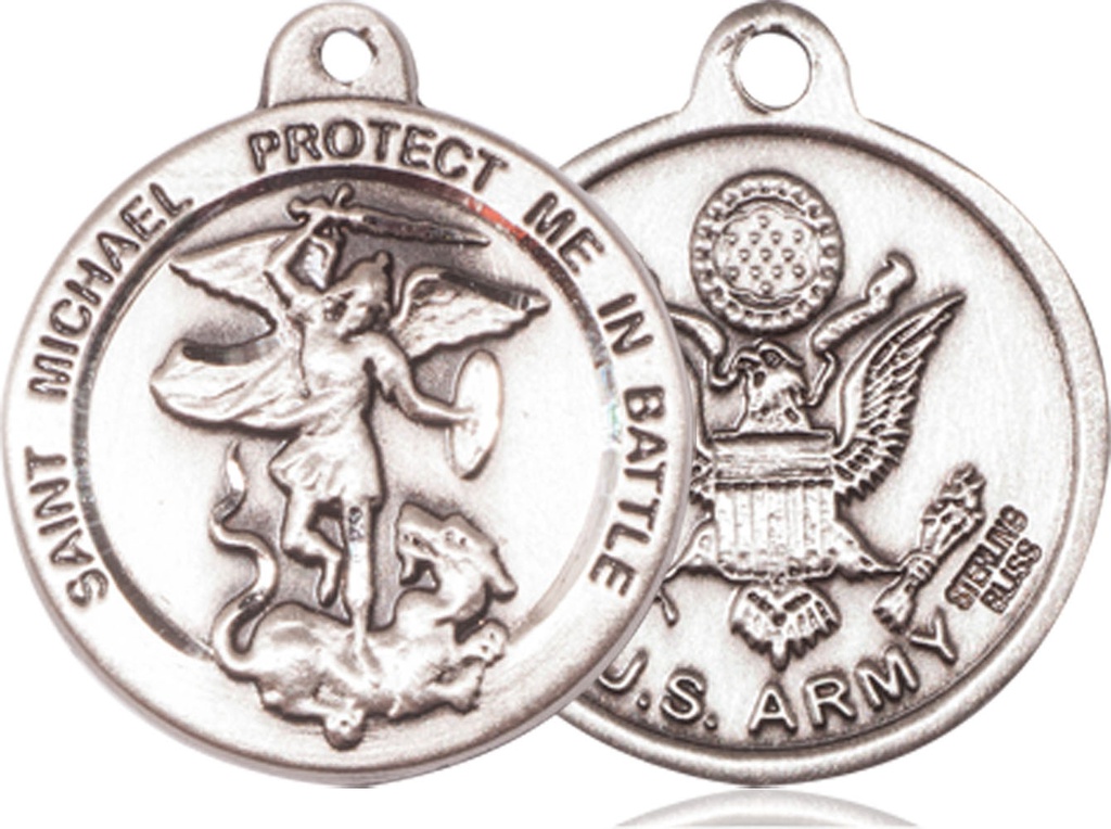 Sterling Silver Saint Michael Army Medal