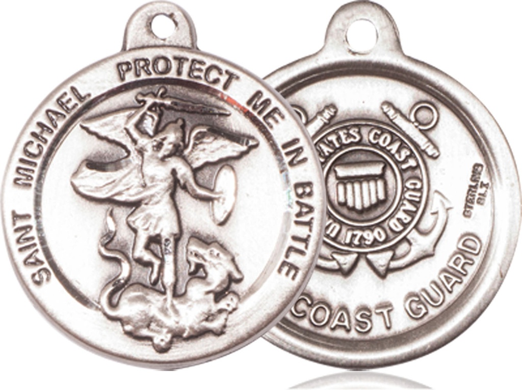 Sterling Silver Saint Michael Coast Guard Medal