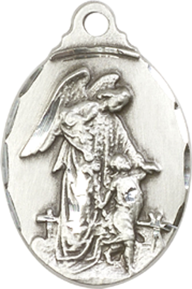 Sterling Silver Guardian Angel Medal