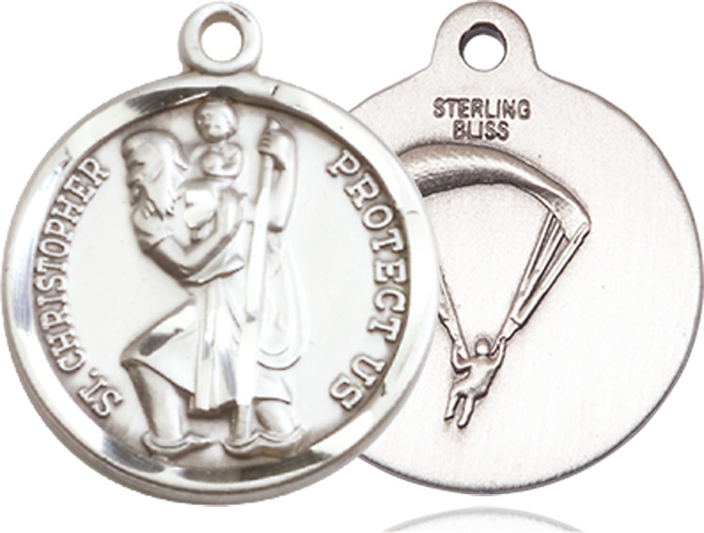 Sterling Silver Saint Christopher Paratrooper Medal