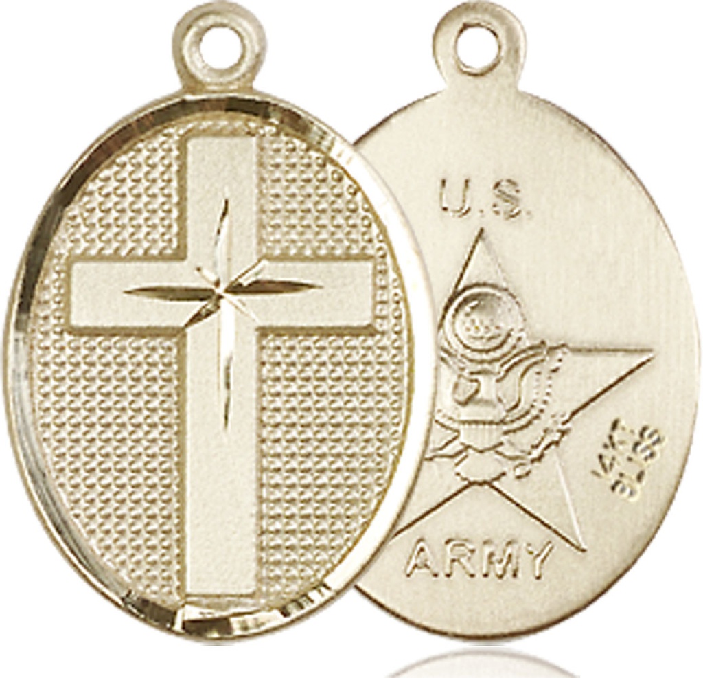 14kt Gold Cross Army Medal