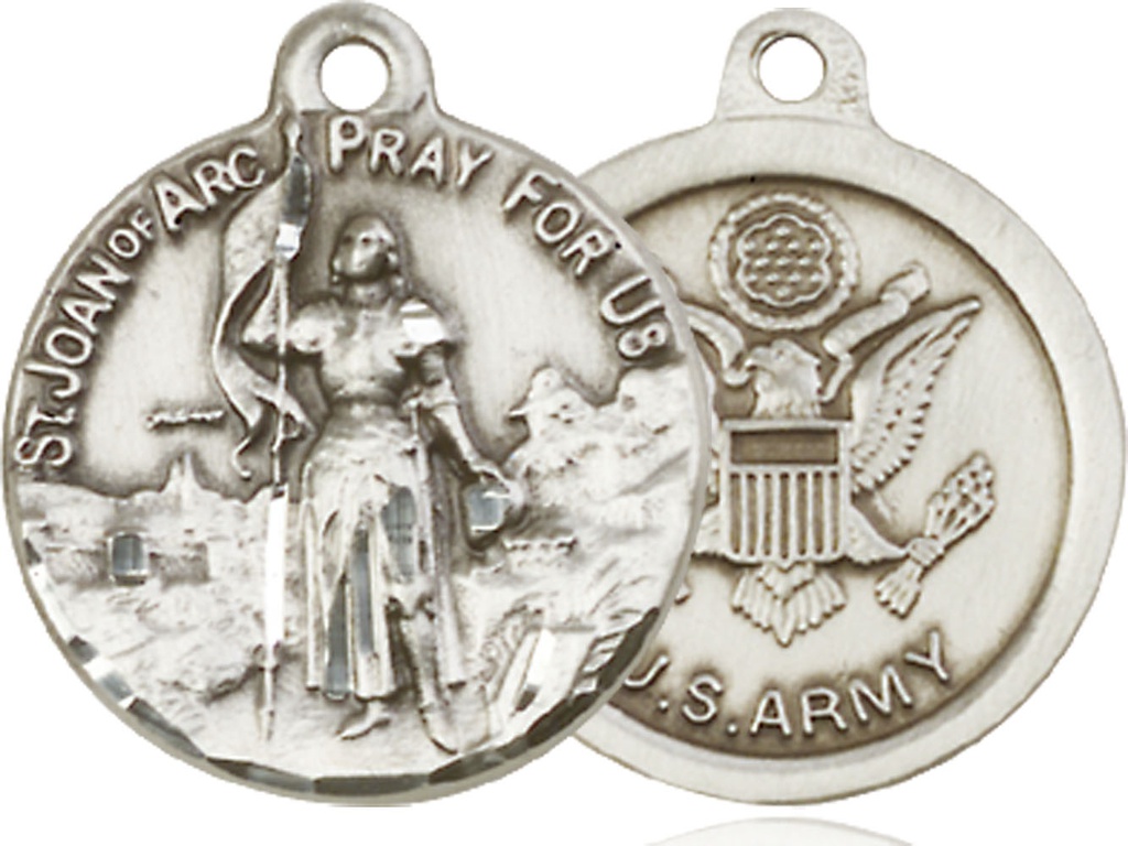 Sterling Silver Saint Joan of Arc Army Medal