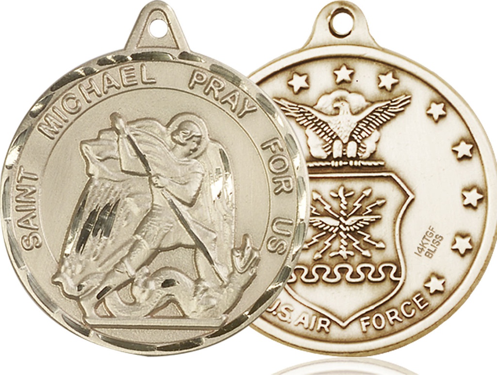14kt Gold Filled Saint Michael Air Force Medal