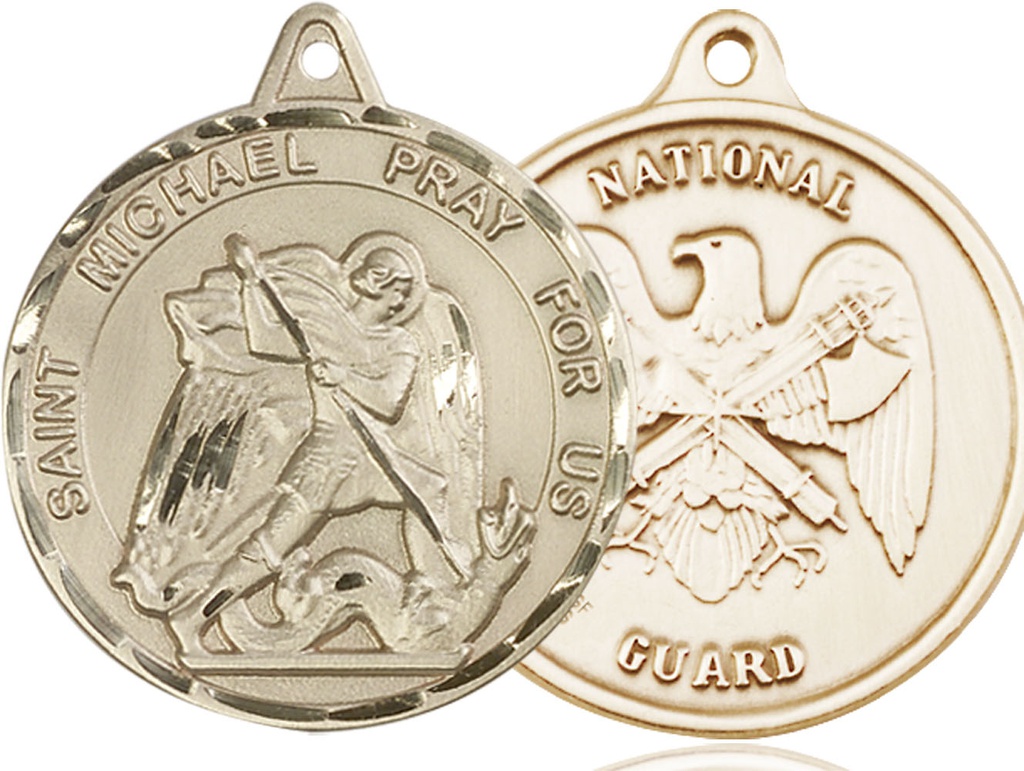 14kt Gold Filled Saint Michael National Guard Medal