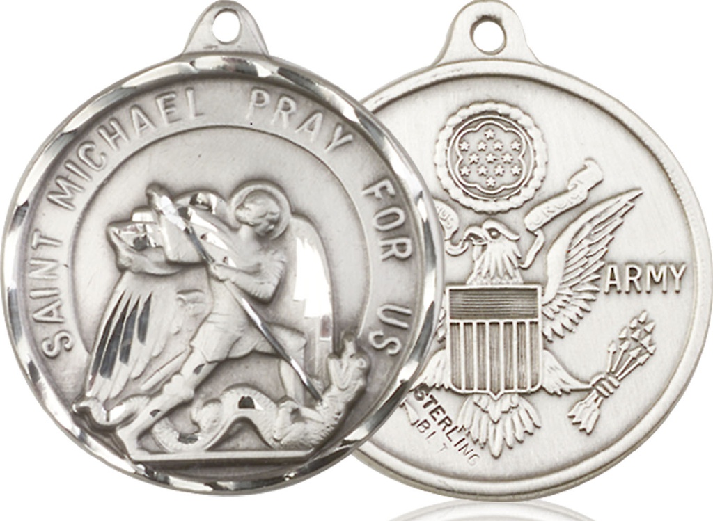 Sterling Silver Saint Michael Army Medal