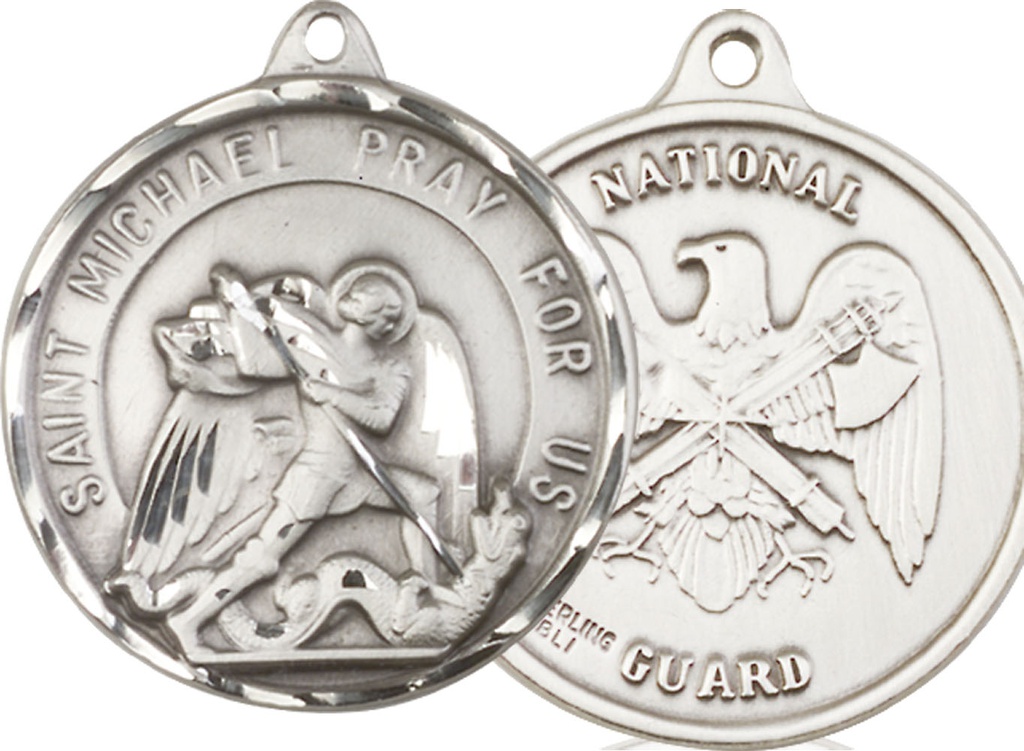 Sterling Silver Saint Michael National Guard Medal