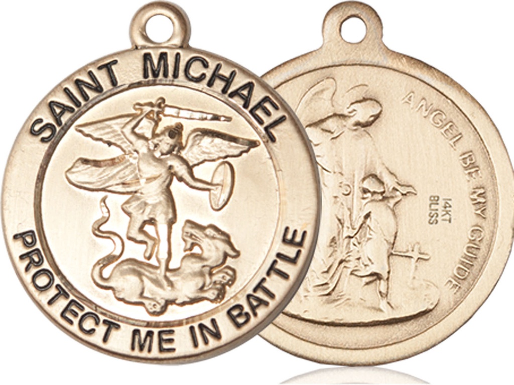 14kt Gold Saint Michael National Guard Medal